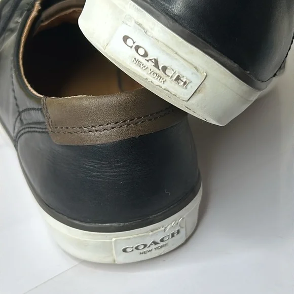 COACH Mens Shoes PERKINS TRAINER SNEAKER black leather Size 7. - Picture 14 of 14
